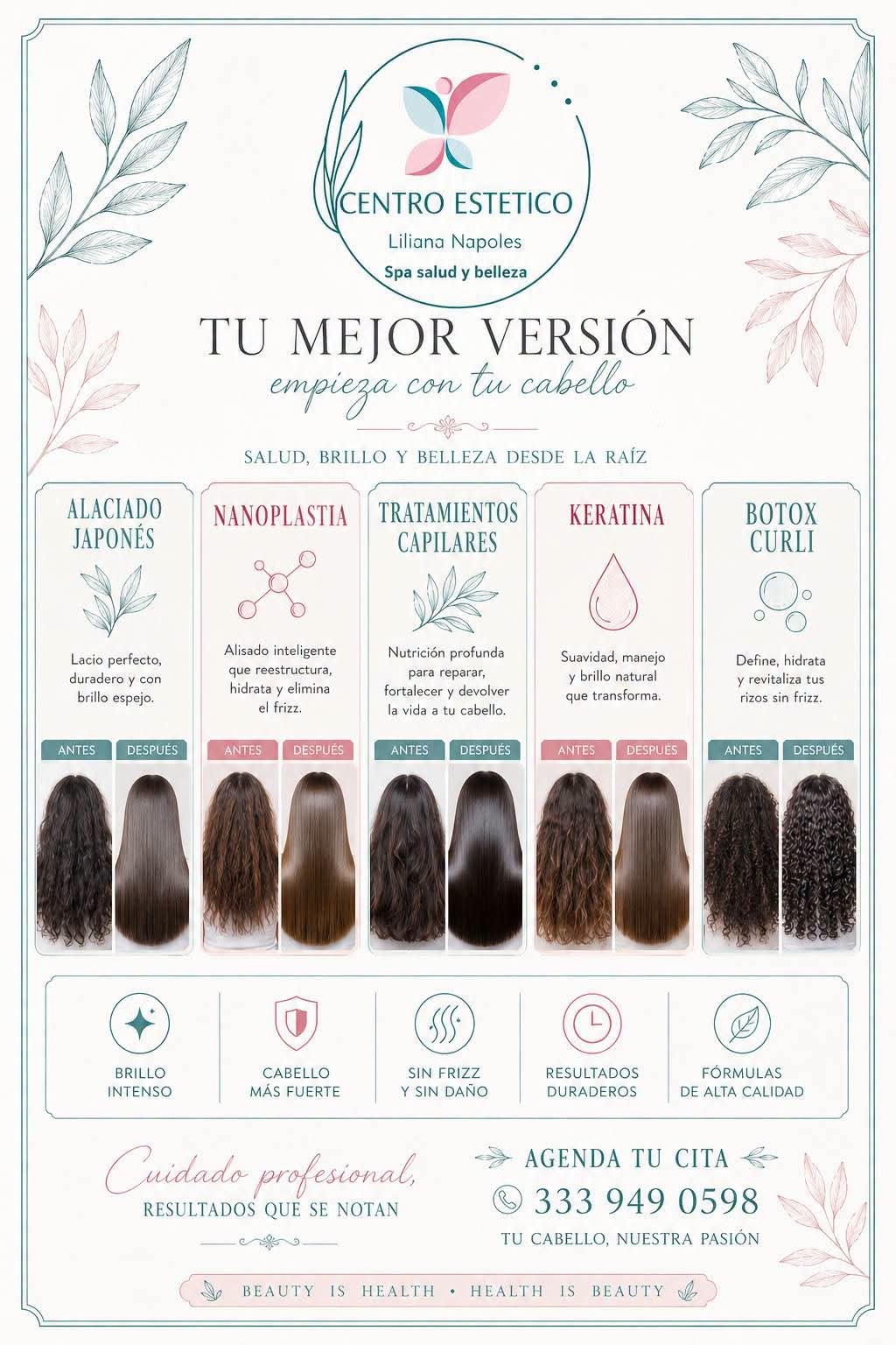 Tratamientos capilares: alaciado japonés, nanoplastia, keratina y botox curli